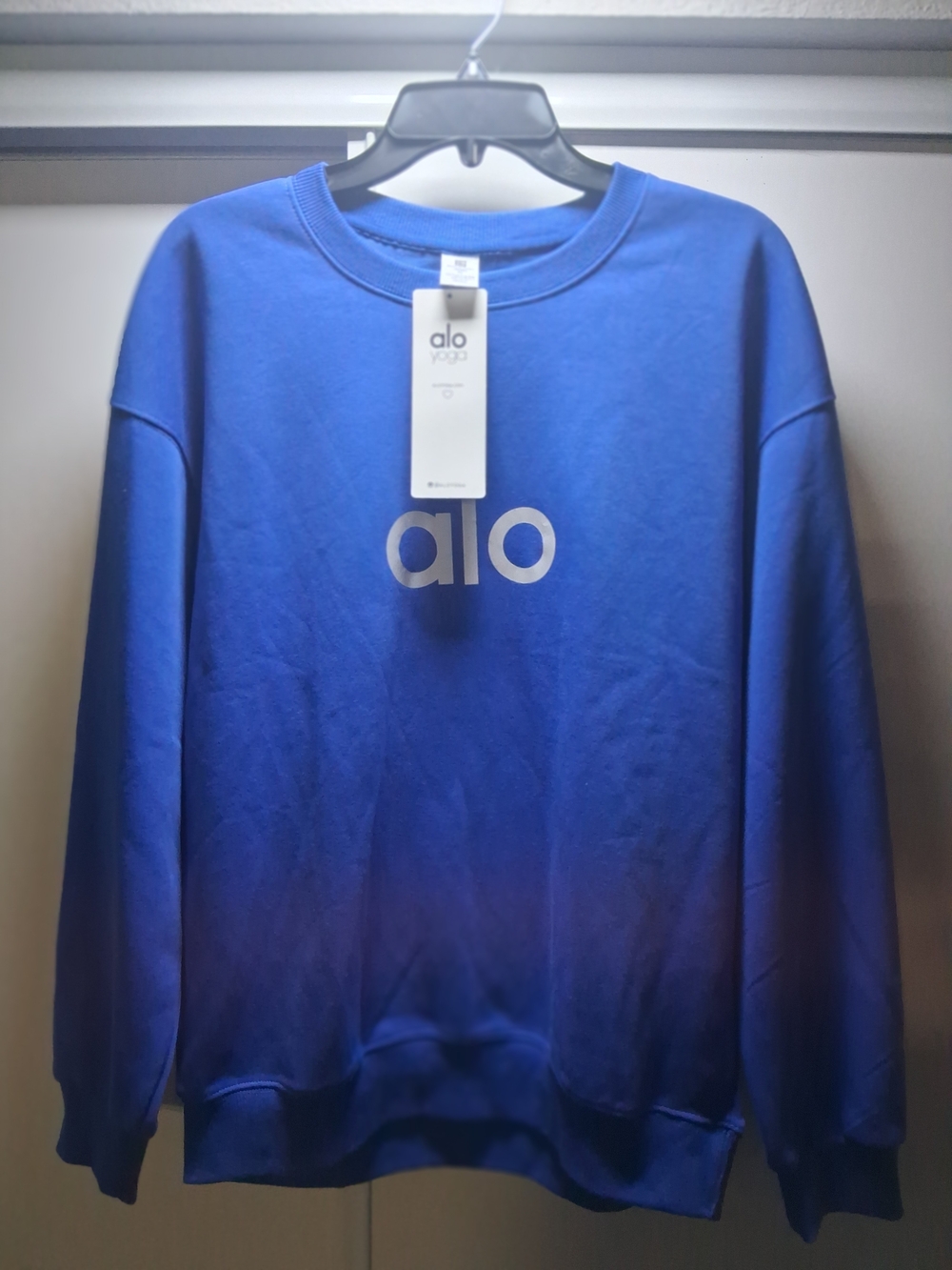 ALO Yoga Royal Blue Crewneck Sweatshirt Sz Xl